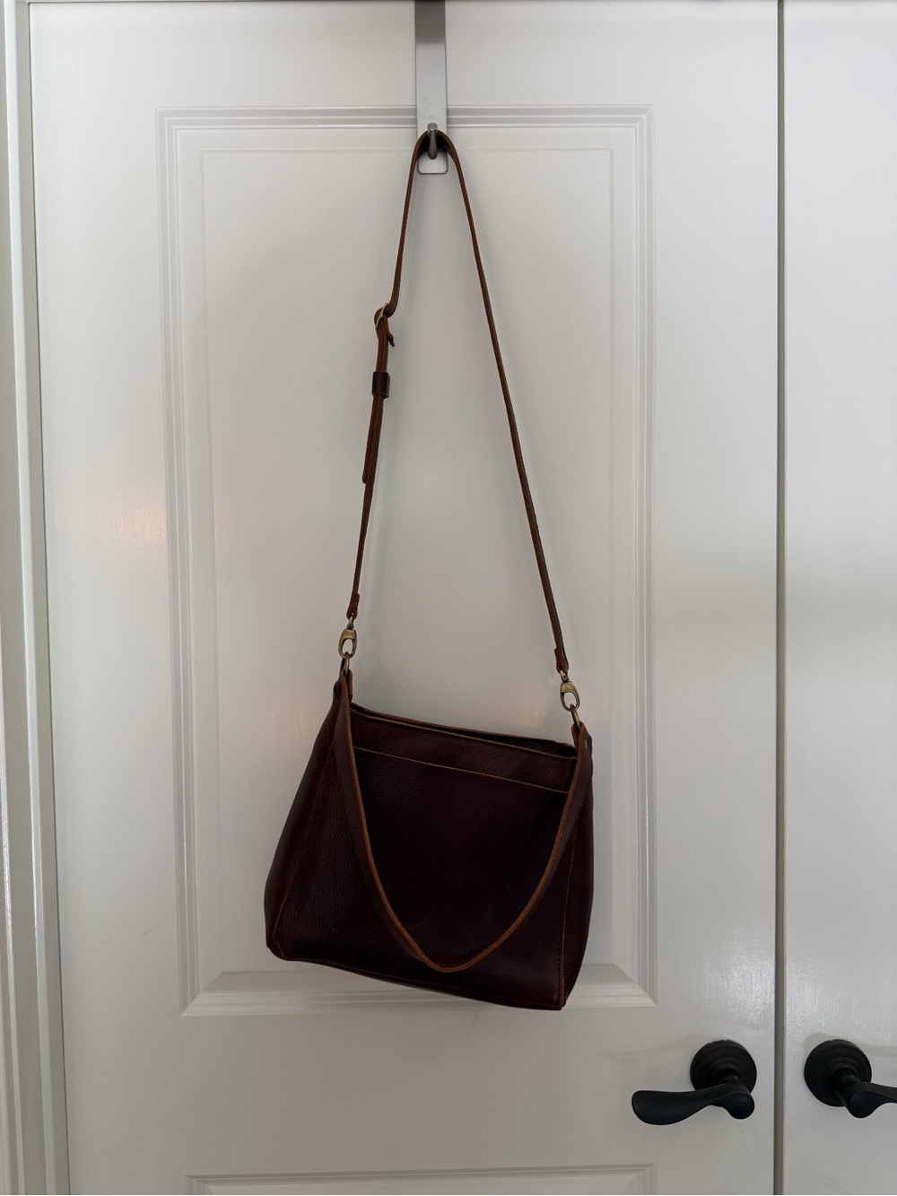 Portland Leather Goods PLG Triangle bag with extra crossbody strap Cold Brew